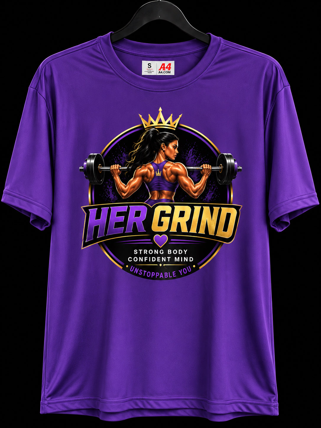 Her Grind Purple Performance T-Shirt
